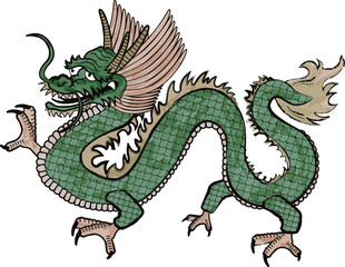 水彩画の龍のベクターデータ