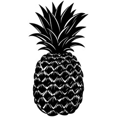 Obraz premium Pineapple vector illustration, Generative Ai.