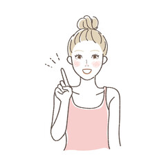 Illustration of a Woman in an Updo Providing Tips.