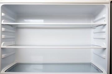 an empty refrigerator, devoid of any fresh food