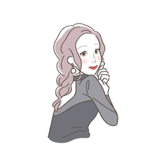 Illustration of an Attractive Woman with a Lovely Smile.