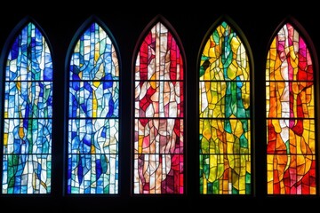collection of colorful stained glass church windows