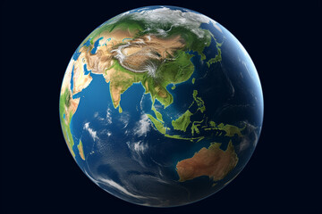 Fototapeta premium Earth globe with clouds, ocean and water 3d rendering