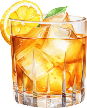 Cocktail made with whiskey, honey, lemon juice. Generative AI
