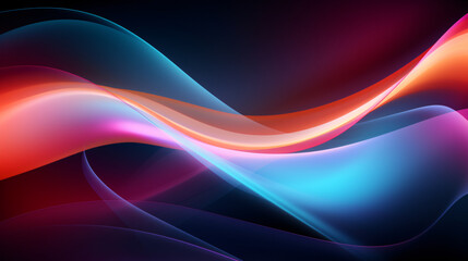 Glowing Neon Curves Background