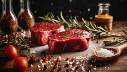 product shot of a juicy red meat artisan, rustic, food photography, delicious, close up shot