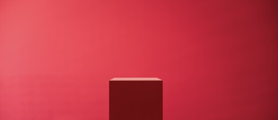 Red podium on a red background. Background for fashion and product presentations.