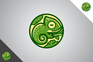 Chameleon modern logotype and symbol. Perfect logo for business related to animal, pet and veterinary. Isolated on background. Vector eps 10. - obrazy, fototapety, plakaty