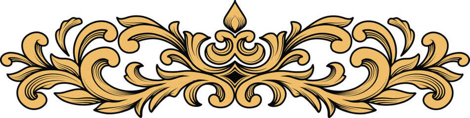 Luxury gold Vintage decorative ornament design.  Vintage frame, border element, elegant calligraphic swirls, flourishes ornate vignettes