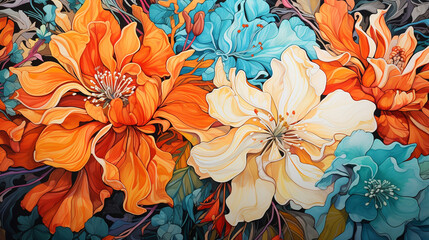 floral arrangement with trendy colors