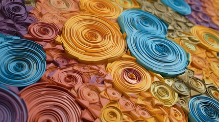 quilling multicolored paper.