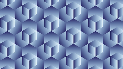 Abstract geometric cube blue background