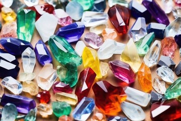 Fototapeta na wymiar variety of glass crystals for making jewelry