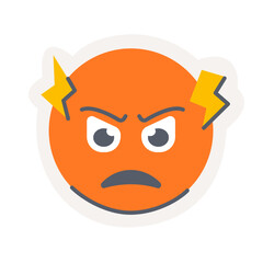 angry face emoji icon sticker