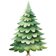 Christmas tree watercolor, generative AI