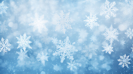 Fototapeta na wymiar Christmas background in blue tones with white snowflake pattern