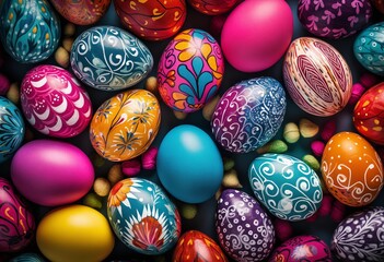 Colorful Easter eggs background 