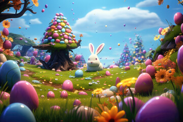 a easter festival themed background, 3d rendering