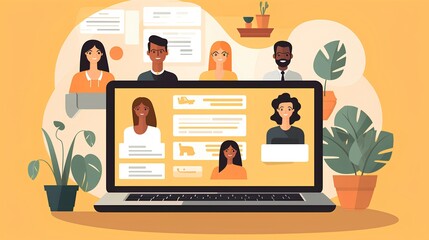 Remote hiring and online job interview concept. HR work with CV and application letter review to find best candidate for job position. Modern, digital approach to recruitment and selection process.