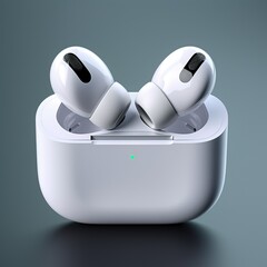 illustration of an airpods pro 2g without background, Generative ai - obrazy, fototapety, plakaty
