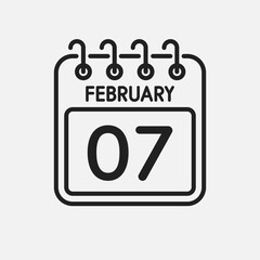 Icon page calendar day - 7 February