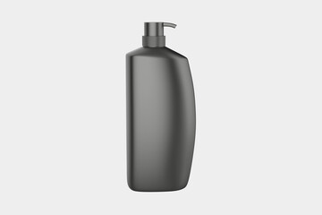 Glossy Cosmetic Bottle With Pump Mockup Isolated On White Background. 3d illustration