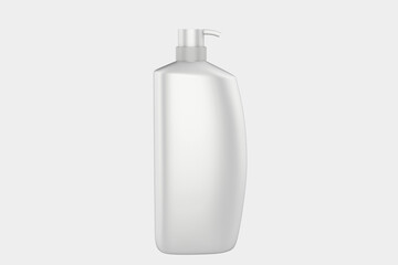 Glossy Cosmetic Bottle With Pump Mockup Isolated On White Background. 3d illustration