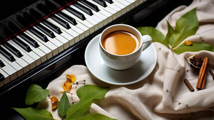 rose and piano HD 8K wallpaper Stock Photographic Image 