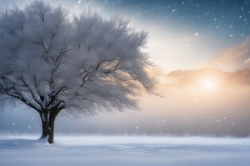 Obraz na płótnie Canvas tree in the snow