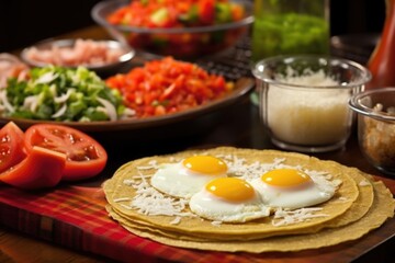 hand grating fresh cheese over huevos rancheros