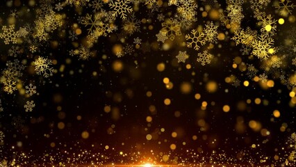 golden snowflake christmas holiday background video