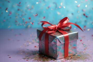 Fototapeta na wymiar gift box with ribbon and bow