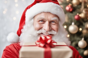 santa claus with gift boxes
