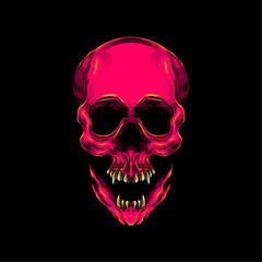 red skull smiling in the dark background