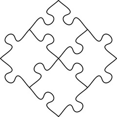 Obraz premium Puzzle line icon outline vector.