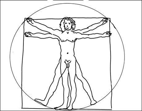 Proportionsstudie Leonardo da Vinci