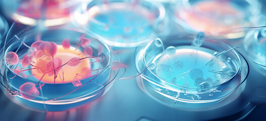 Medical laboratory Petri dishes Bacteria in a test tube closeup petri dish 