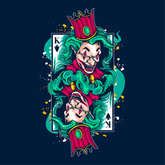 king spade joker card design artwork illustration