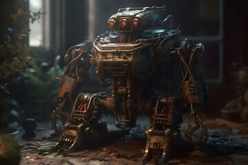 View of a large robot.  