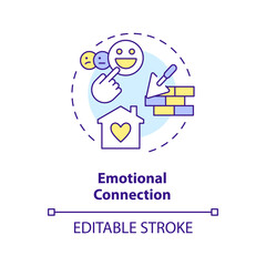 2D editable multicolor emotional connection icon, simple isolated vector, construction cost thin line illustration.