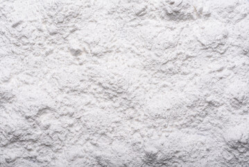 White cassava powder background is an ingredient for food, bakery and dessert.