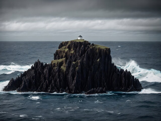 Fototapeta premium A lonely island in the middle of the ocean