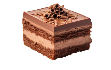 Rich Chocolate Cake Delight on Transparent background
