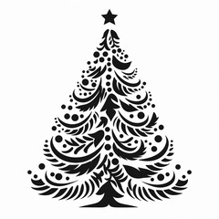 illustration of vector illustration of a christmas tree in the style, Generative ai