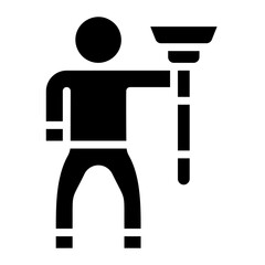 Man Holding Wiper Icon