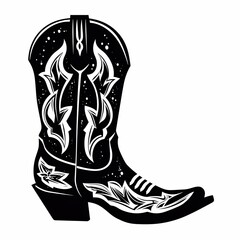 illustration of vector illustration of a cowboy boot in the style, Generative ai