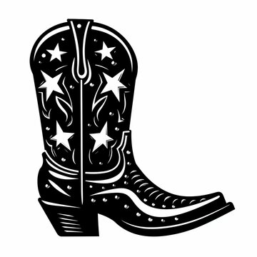 illustration of vector illustration of a cowboy boot in the style, Generative ai