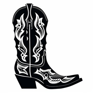 illustration of vector illustration of a cowboy boot in the style, Generative ai