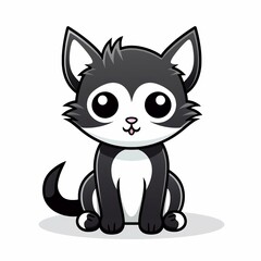 illustration of vector illustration of a cute kawaii cat in the style, Generative ai