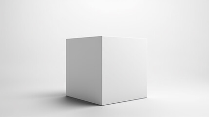 A white box on a white background - obrazy, fototapety, plakaty